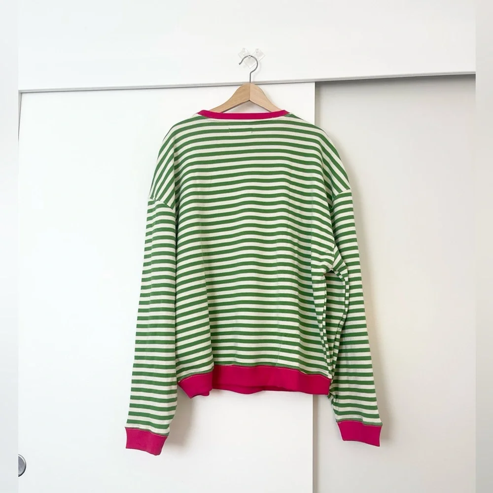 NWOT Free People Classic Striped Oversized Crewneck Pullover Size Medium